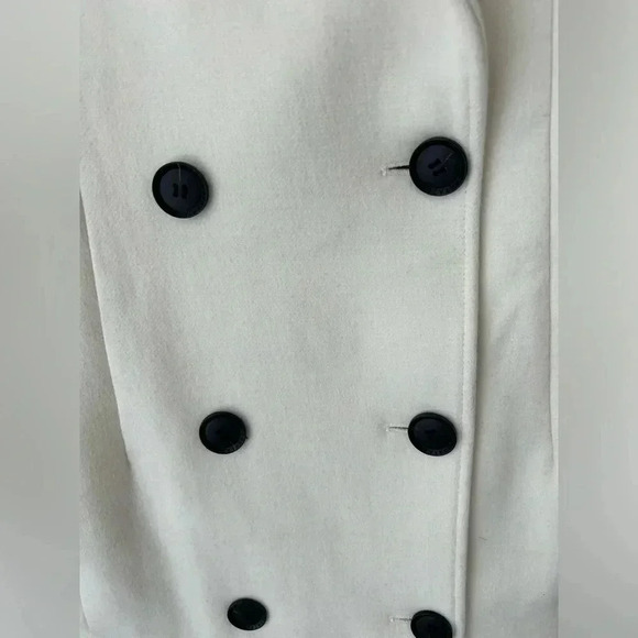 BCBG Maxazria wool Ivory Talia Pea Coat peplum Size XS - Picture 4 of 14